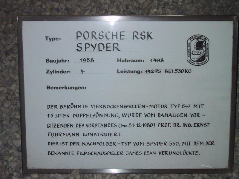 Porsche Spyder RSK - 1958
