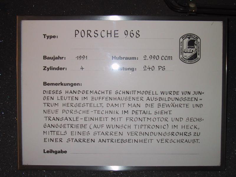 Porsche 968 - Schnittmodell